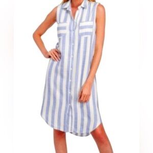 Hope & Harlow for Anthropologie, size 6, Womens collared striped shirt dress